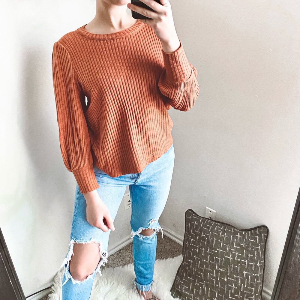 ⭐️ sale! madewell - ribbed knit long-sleeve top